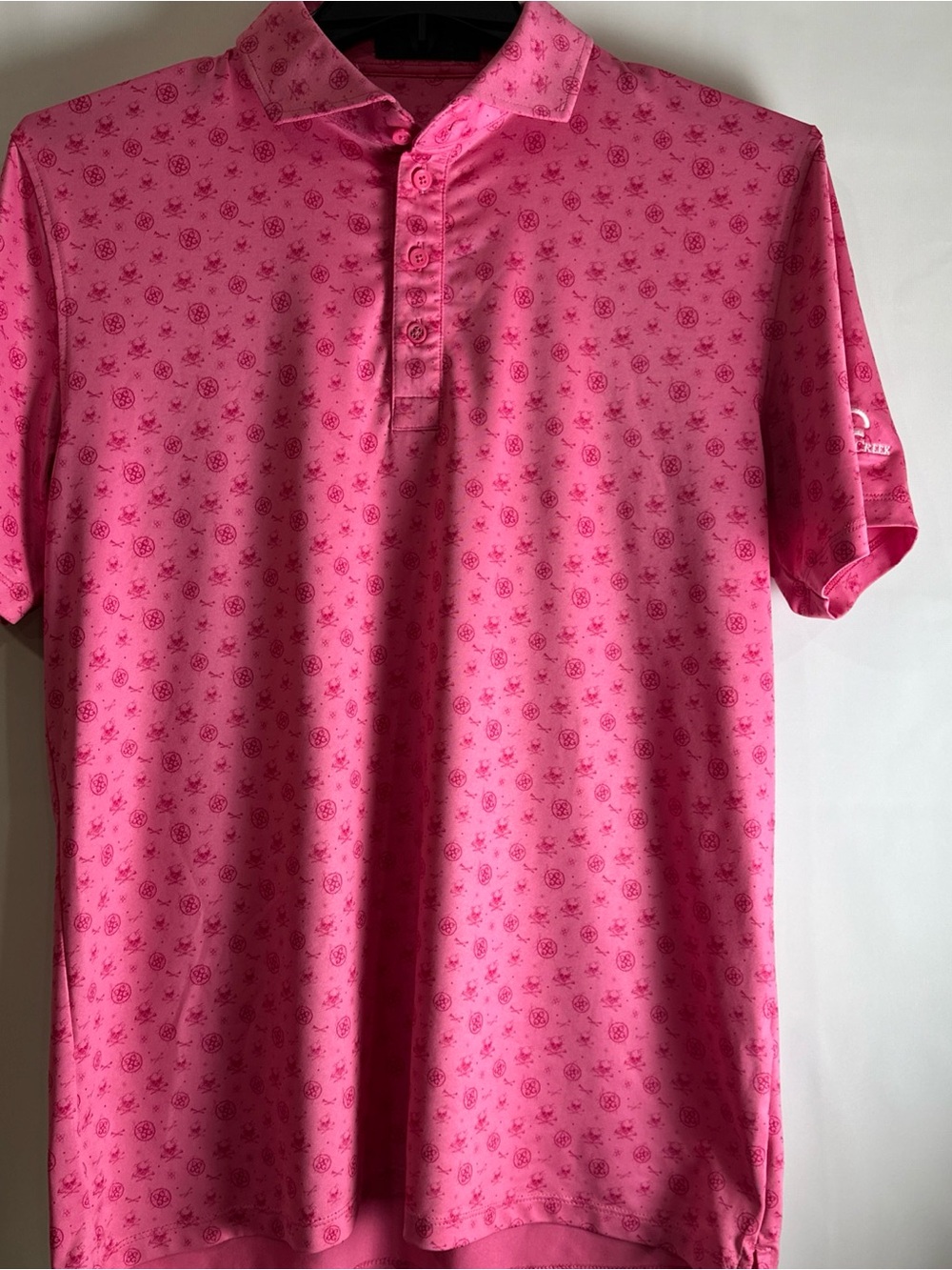 Men's Pink Polo Shirts G-Fore Barton Creek Logo